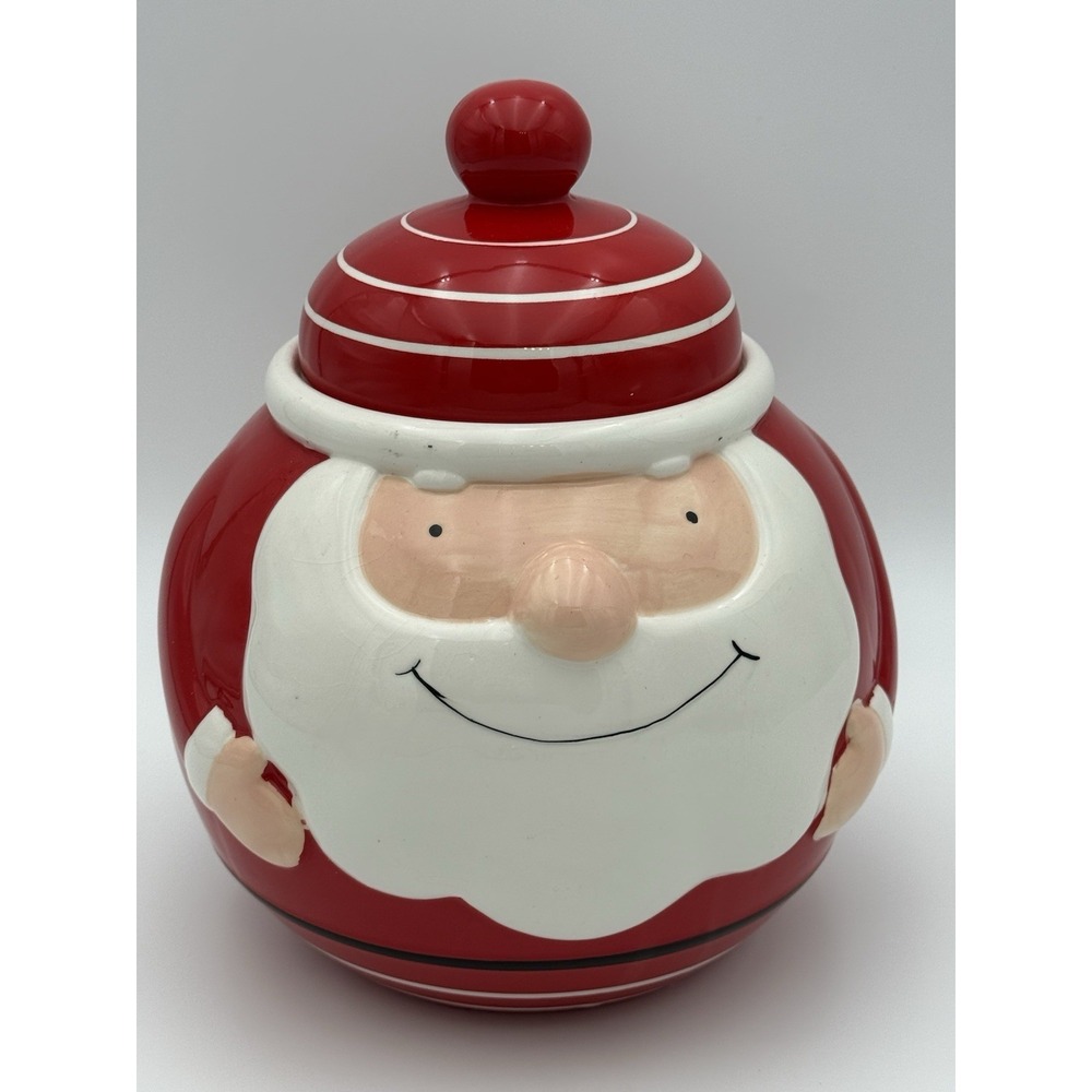 Ceramic Santa Claus Cookie Or Candy Jar Christmas Holiday approx. 10"‎ X  8"
